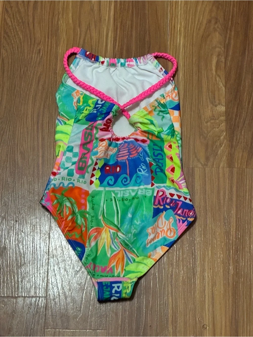 Girls' Bright Multicolor Tropical One-Piece Swimsuit